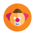 Le logo d'un clown