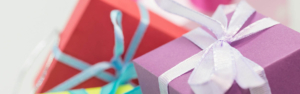 Bannière cadeaux d'anniversaire