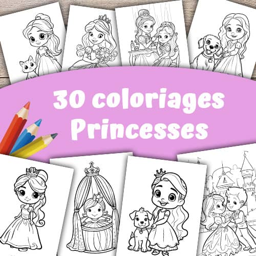 Coloriage pour enfant thème princesse