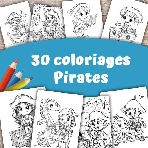 Coloriage pour les enfants sur les Pirates