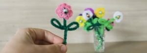 Photo d'une activité manuelle bouquet de fleurs