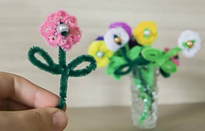 Tuto d'une fleur en fil chenille