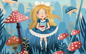 Image d'un thème d'anniversaire Alice au pays des merveilles